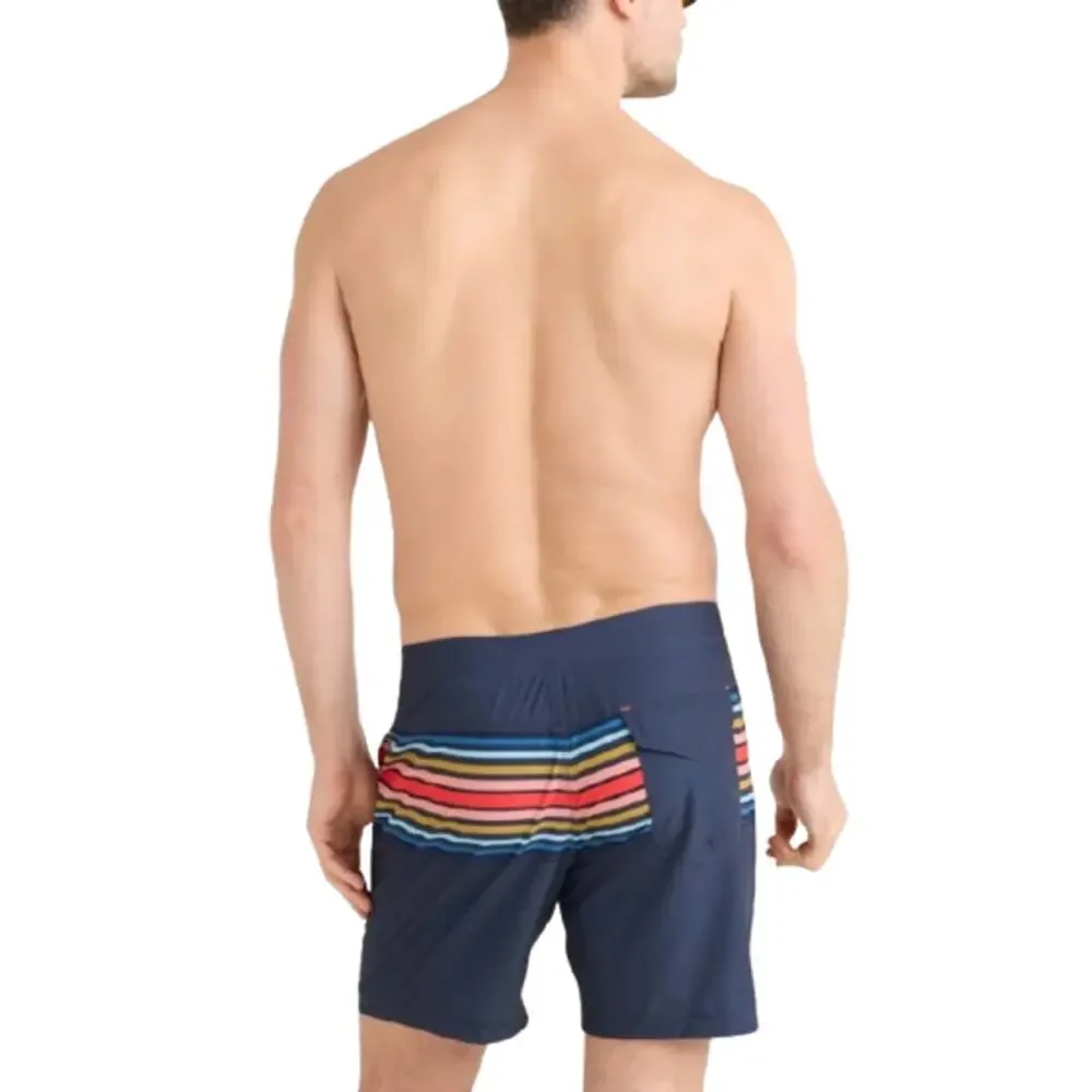 SAXX Betawave 2n1 Swim Board Shorts Size 28 Blue Stripe 7